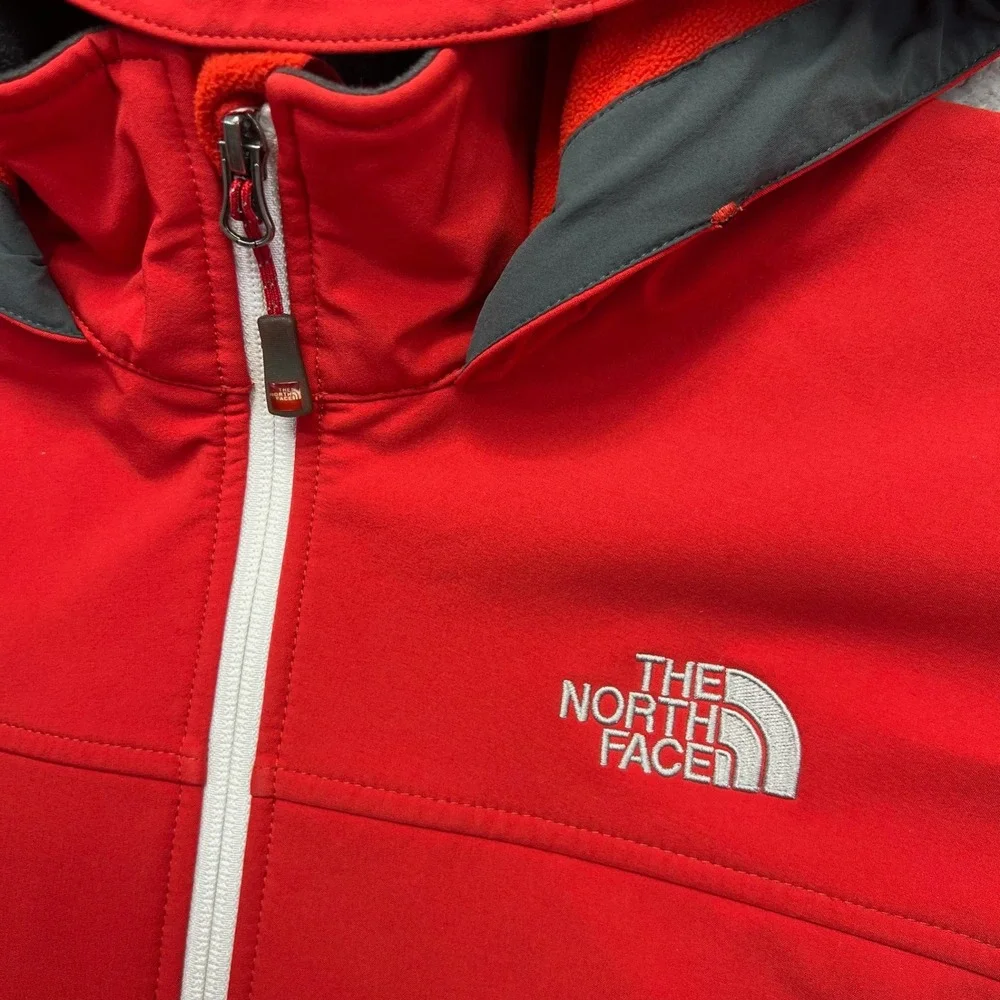 The North Face Hooded‎ Jacket Mens Large Red Summit Series Softshell Waterproof